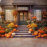 Fall Pumpkin Store Green Door Backdrop BRP7-77