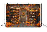 Door Pumpkin Leaves Lamp Fall Backdrop BRP7-90