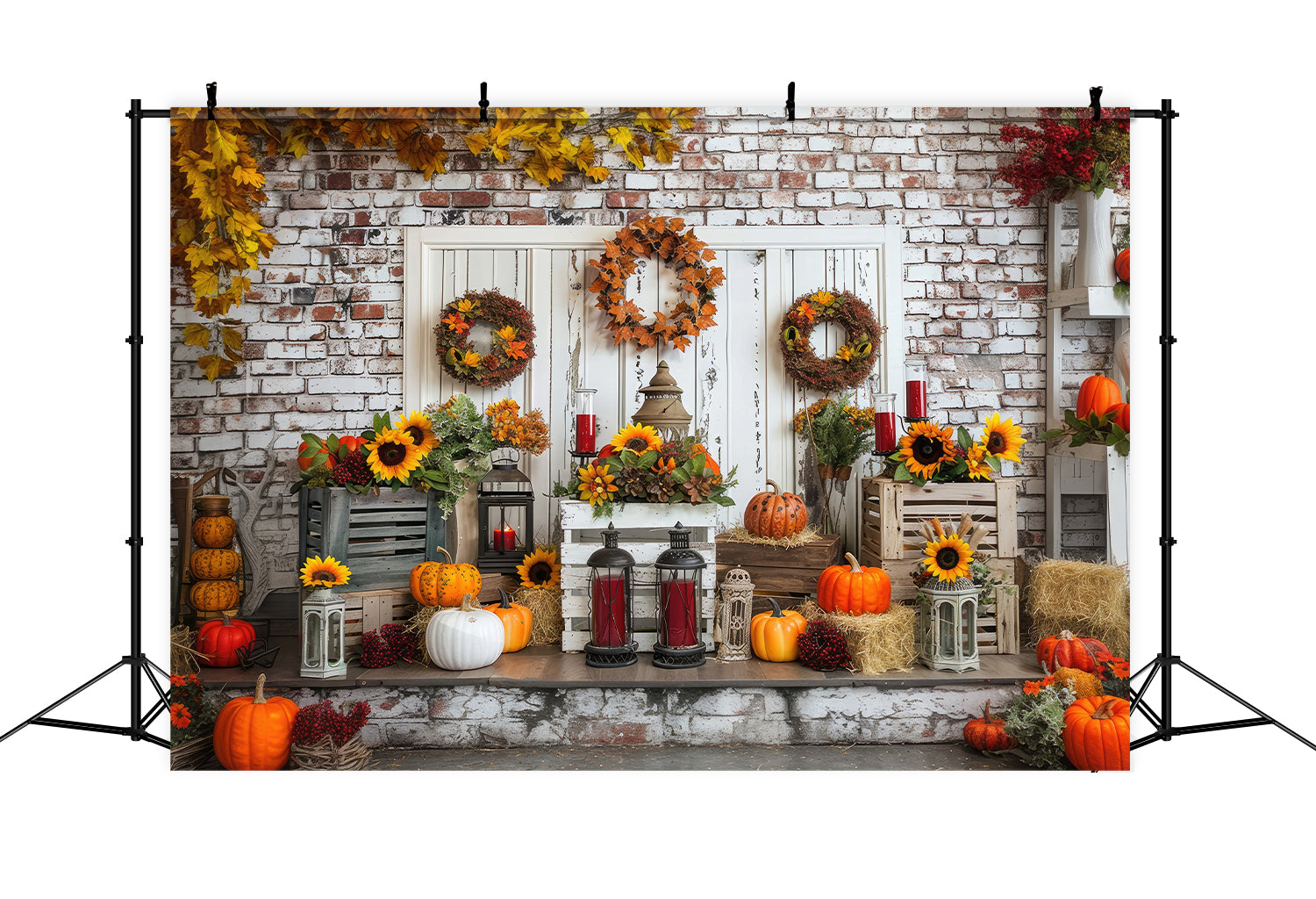 Withe Door Pumpkin Autumn Backdrop BRP7-92