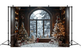 Christmas Cozy Snowy Cabin Backdrop BRP8-10