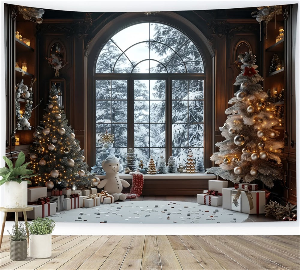 Christmas Cozy Snowy Cabin Backdrop BRP8-10