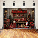 Santa Claus Cozy Workshop Christmas Backdrop BRP8-100