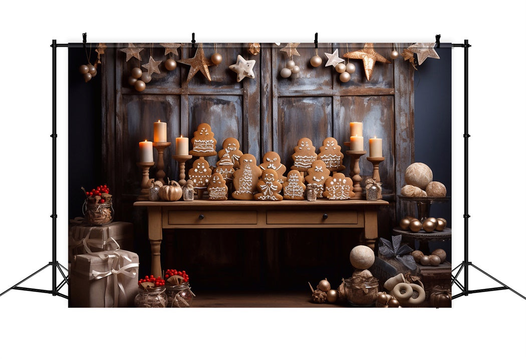 Christmas Gingerbread Cookie Table Backdrop BRP8-101