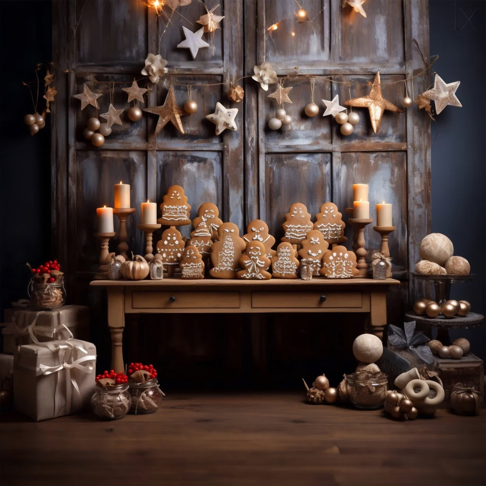 Christmas Gingerbread Cookie Table Backdrop BRP8-101