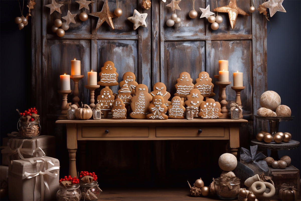 Christmas Gingerbread Cookie Table Backdrop BRP8-101