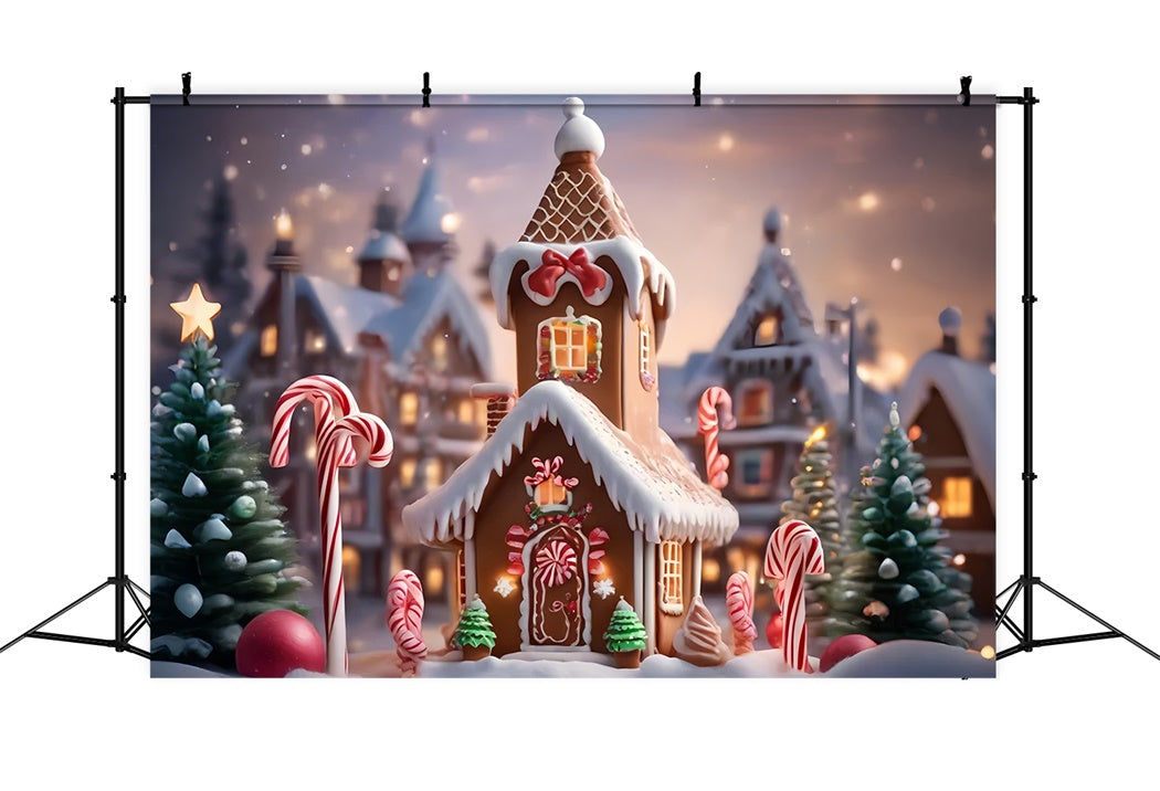 Sweet Gingerbread Cottage Christmas Backdrop BRP8-103