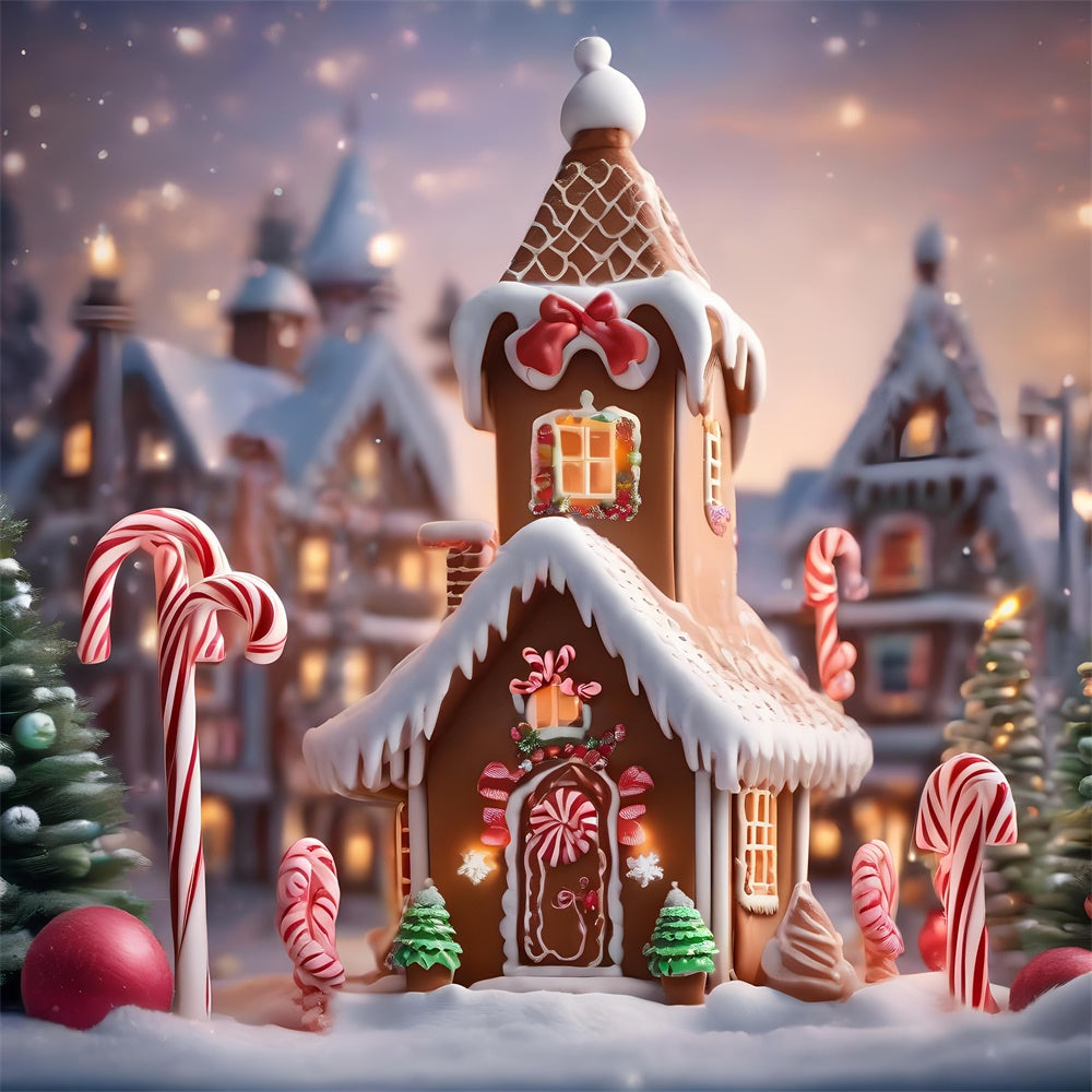 Sweet Gingerbread Cottage Christmas Backdrop BRP8-103