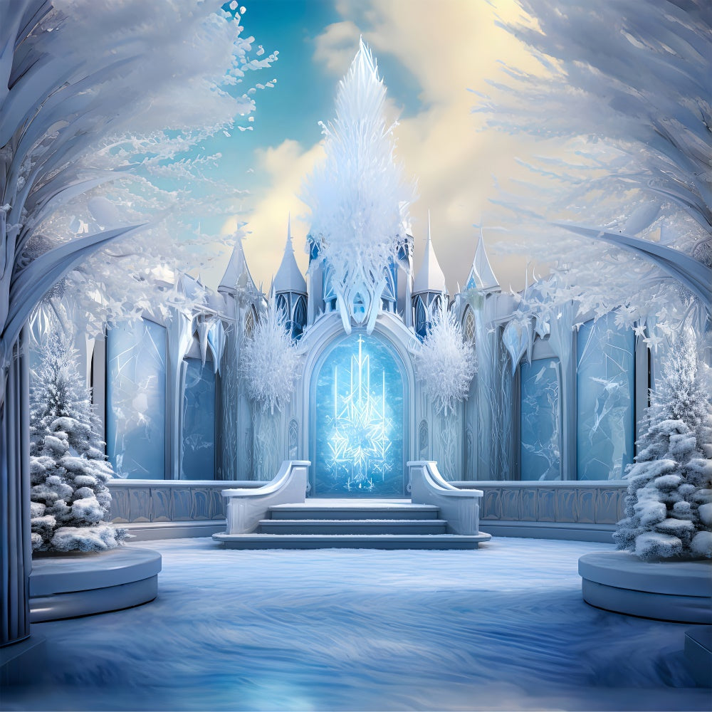 Icy Dreamland Christmas Castle Backdrop BRP8-104