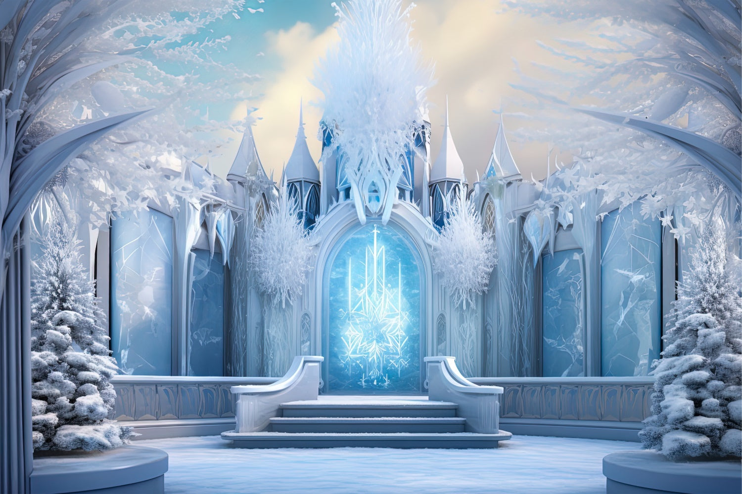 Icy Dreamland Christmas Castle Backdrop BRP8-104