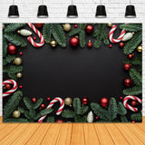 Christmas Candy Cane and Fir Branches Backdrop BRP8-116