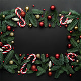 Christmas Candy Cane and Fir Branches Backdrop BRP8-116