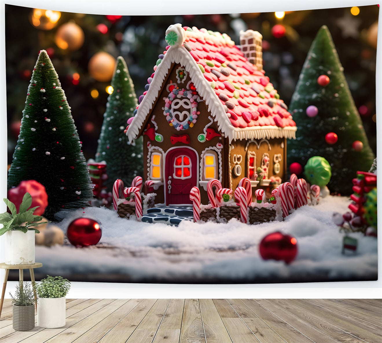 Gingerbread Christmas Candyland Backdrop BRP8-117