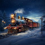 Snowy Christmas Train Adventure Backdrop BRP8-119