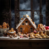 Christmas Gingerbread Cottage Backdrop BRP8-122