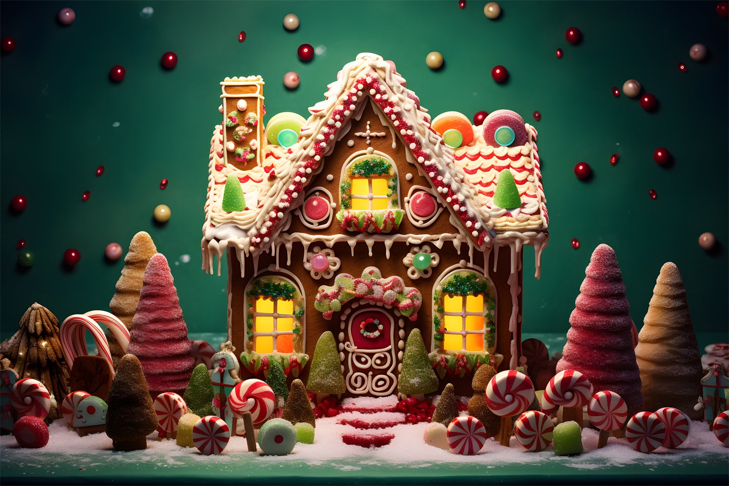 Christmas Sweet Candyland House Backdrop BRP8-125