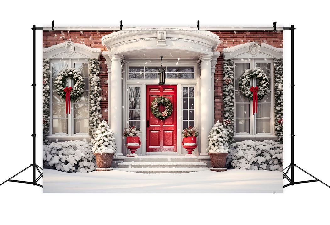 Snowy Christmas Doorway Backdrop BRP8-126