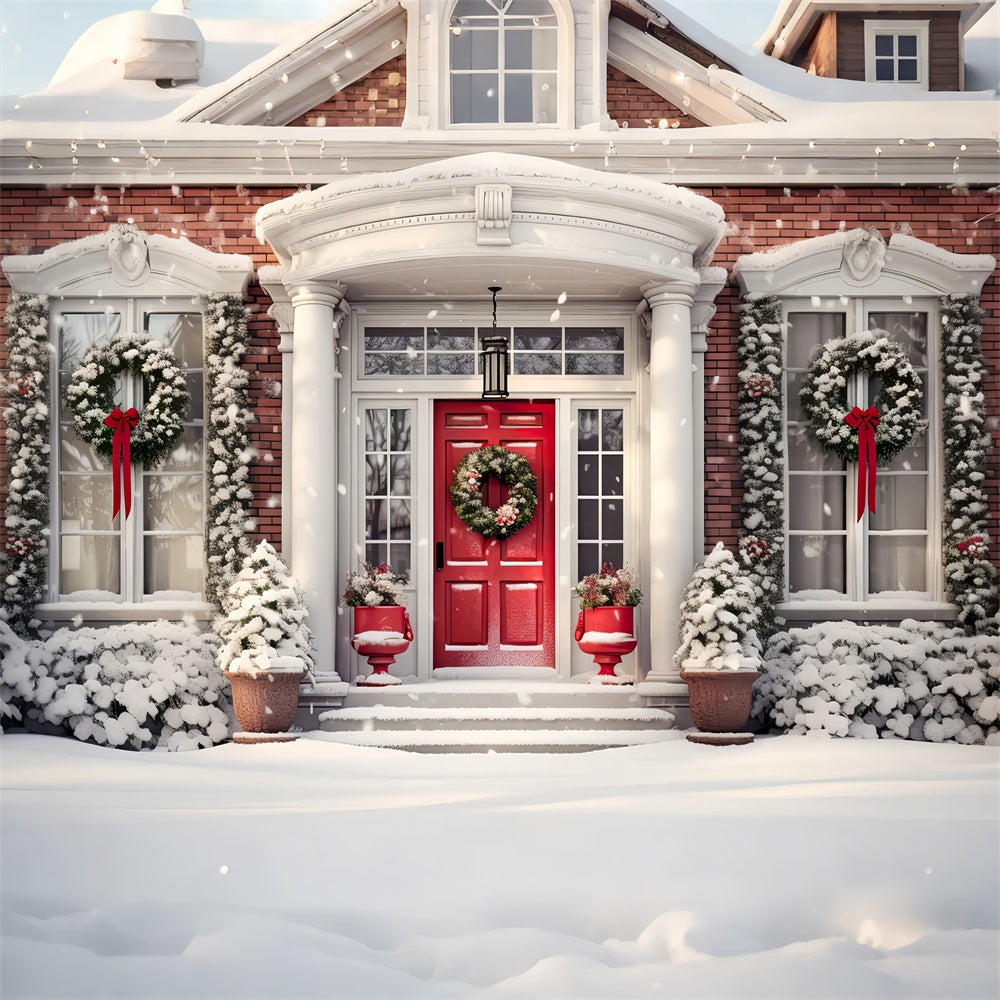 Snowy Christmas Doorway Backdrop BRP8-126