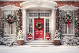 Snowy Christmas Doorway Backdrop BRP8-126