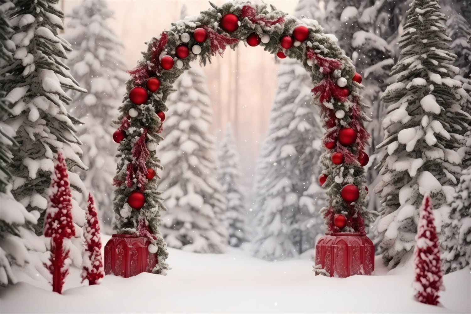 Holiday Wonderland Pathway with Snowy Arch Backdrop BRP8-127