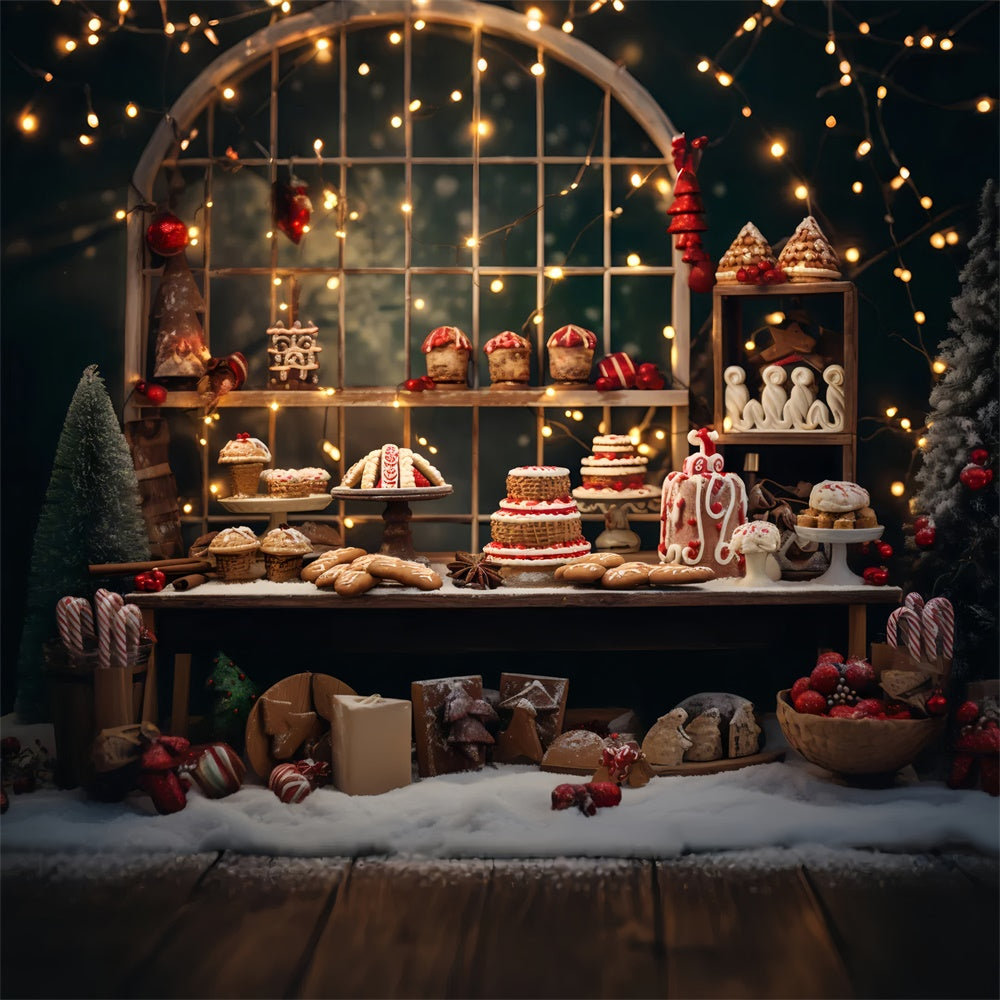 Christmas Dessert Table with Lights Backdrop BRP8-129