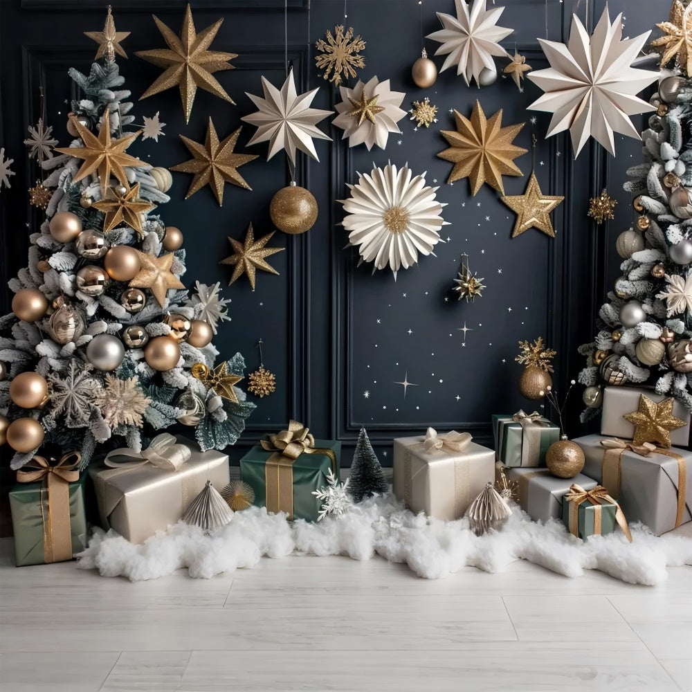 Christmas Tree Golden Ornaments Backdrop BRP8-12