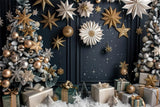 Christmas Tree Golden Ornaments Backdrop BRP8-12