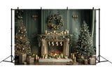 Christmas Stockings Fireplace Backdrop BRP8-13