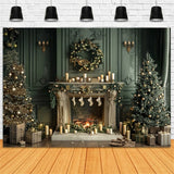 Christmas Stockings Fireplace Backdrop BRP8-13