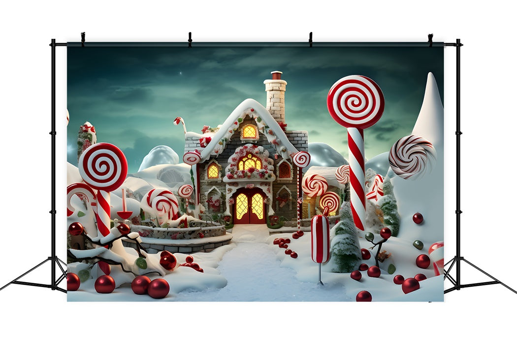 Christmas Gingerbread House Candy Dreamland Backdrop BRP8-133