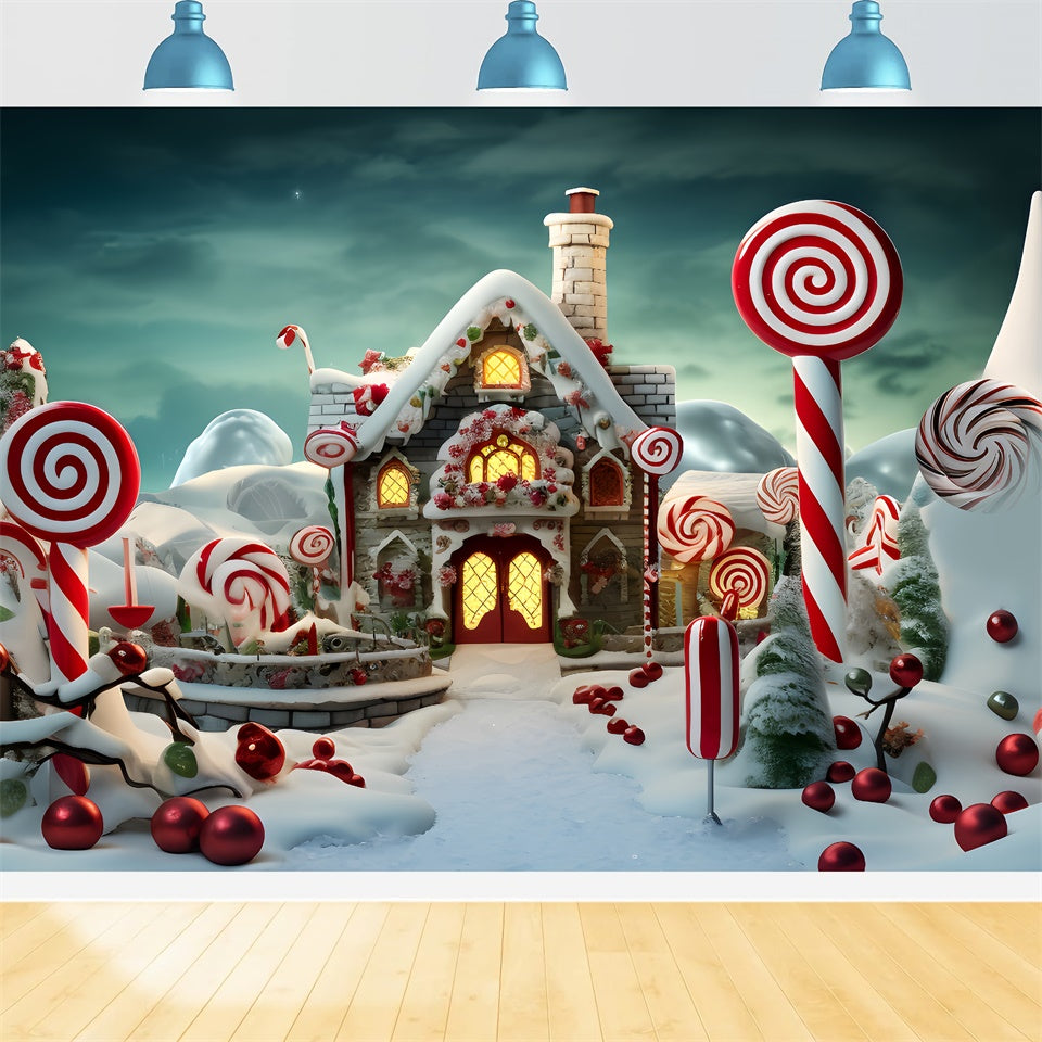 Christmas Gingerbread House Candy Dreamland Backdrop BRP8-133