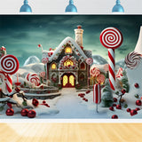 Christmas Gingerbread House Candy Dreamland Backdrop BRP8-133