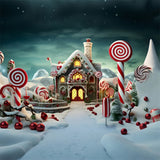 Christmas Gingerbread House Candy Dreamland Backdrop BRP8-133