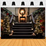 Christmas Staircase with Elegant Garland Backdrop BRP8-134