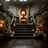 Christmas Staircase with Elegant Garland Backdrop BRP8-134