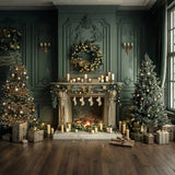 Christmas Stockings Fireplace Backdrop BRP8-13