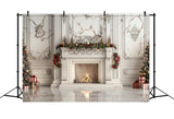 White Marble Christmas Elegance Backdrop BRP8-144