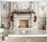 White Marble Christmas Elegance Backdrop BRP8-144