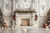 White Marble Christmas Elegance Backdrop BRP8-144