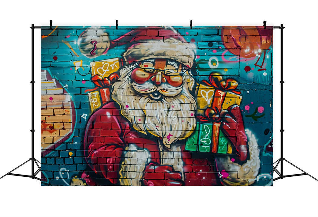 Santa Claus Graffiti Christmas Backdrop BRP8-147