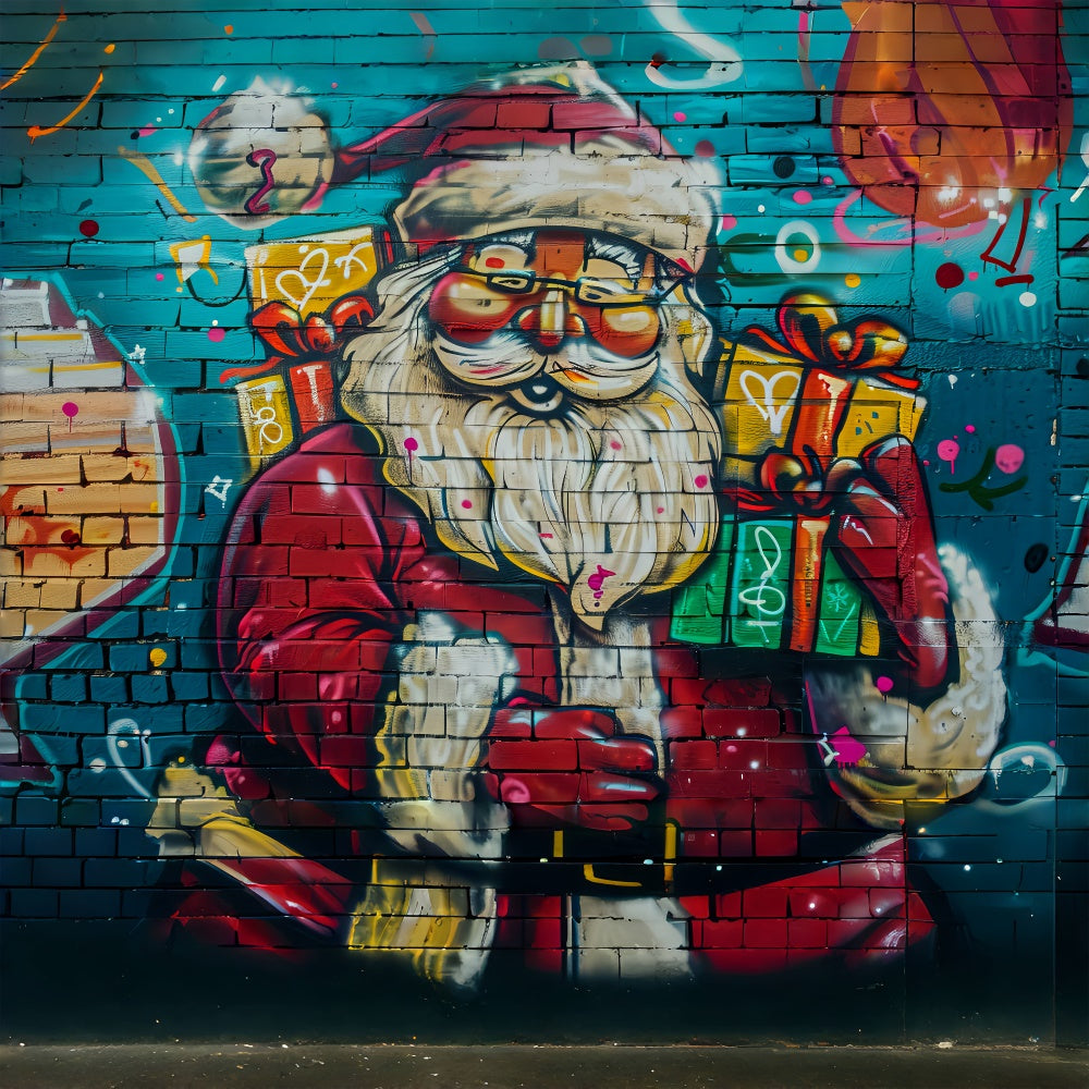 Santa Claus Graffiti Christmas Backdrop BRP8-147