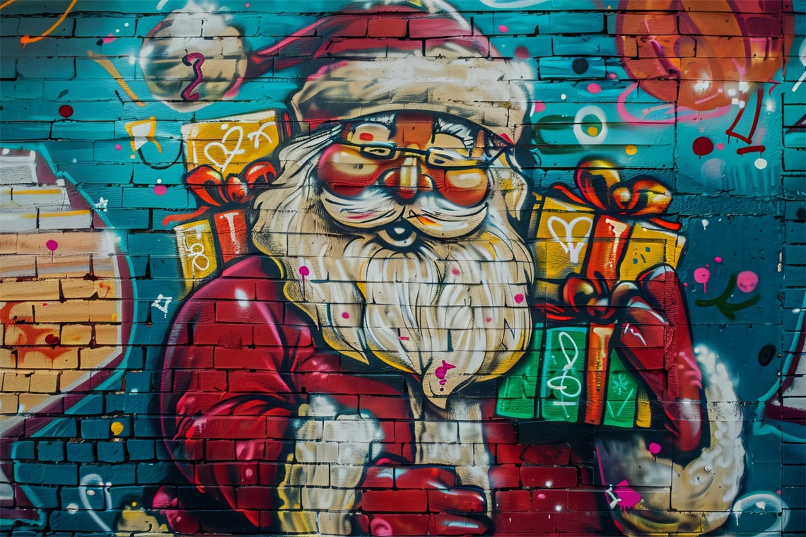 Santa Claus Graffiti Christmas Backdrop BRP8-147