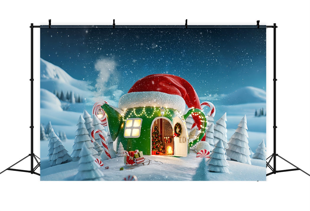 Whimsical Christmas Teapot Backdrop BRP8-149