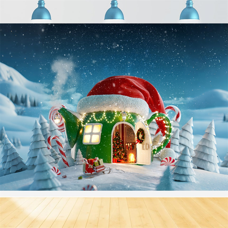 Whimsical Christmas Teapot Backdrop BRP8-149