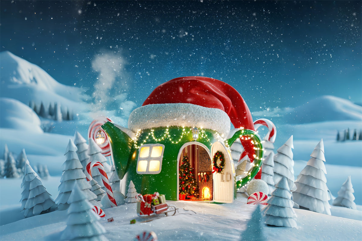 Whimsical Christmas Teapot Backdrop BRP8-149