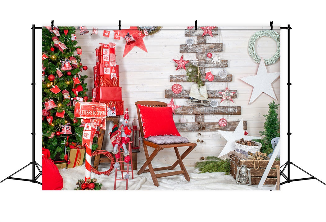 Christmas Tree Wall Decor Gift Stack Backdrop BRP8-153