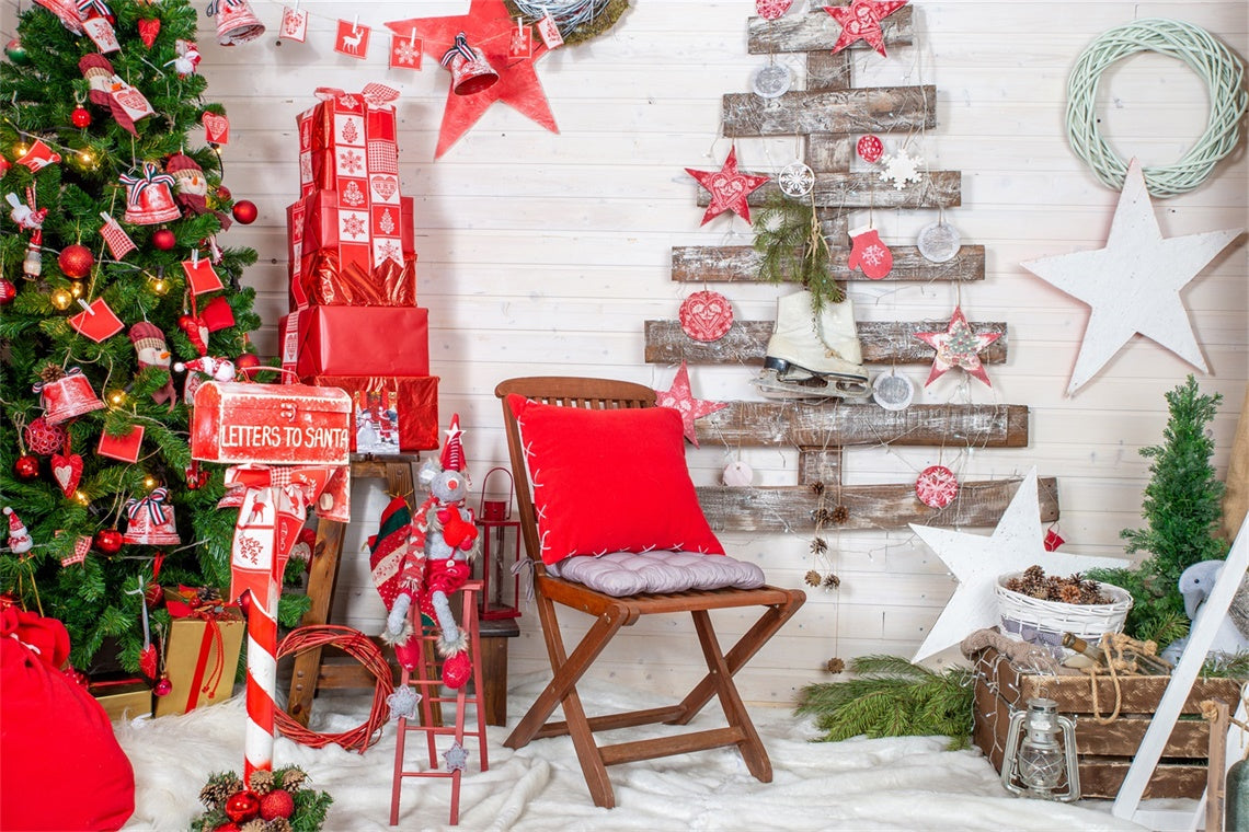 Christmas Tree Wall Decor Gift Stack Backdrop BRP8-153