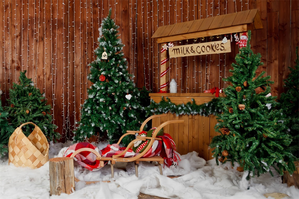 Cozy Cabin Christmas Market Backdrop BRP8-155