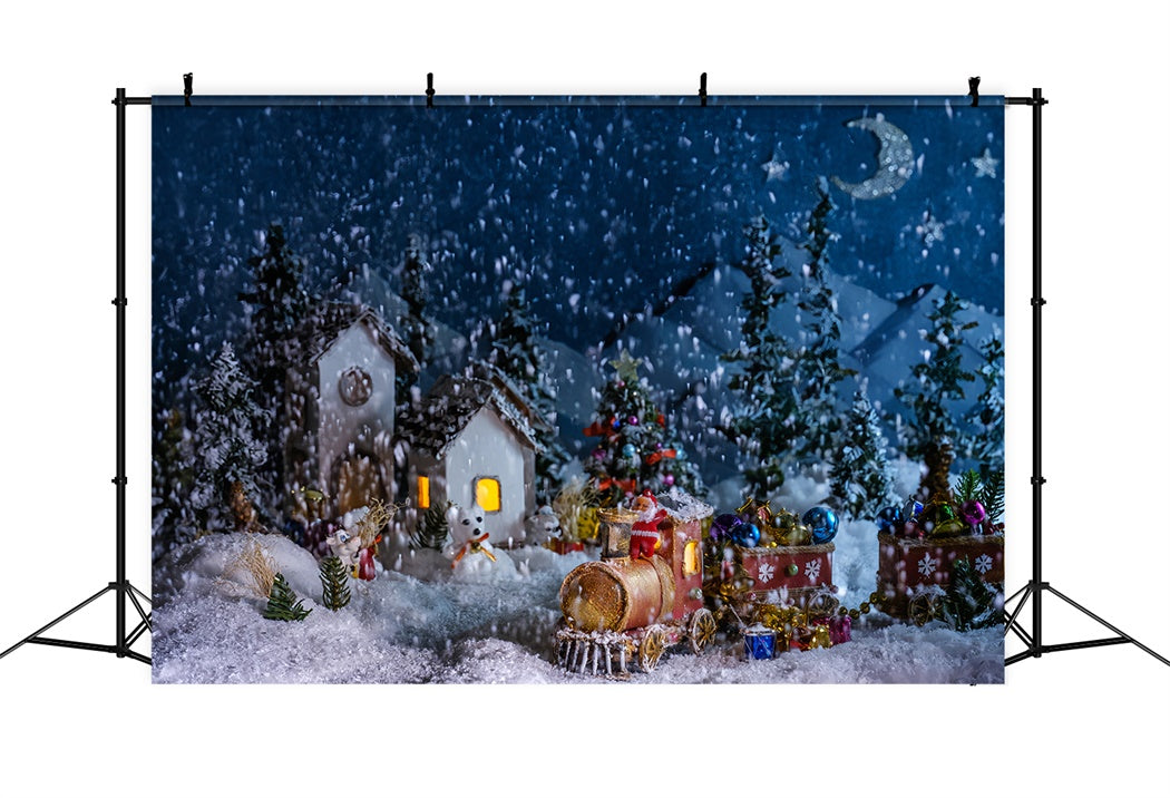 Christmas Snowy Train Journey Backdrop BRP8-159