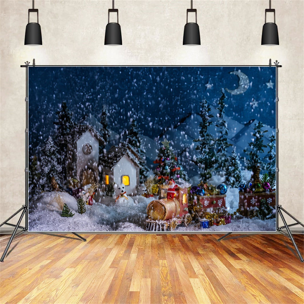 Christmas Snowy Train Journey Backdrop BRP8-159