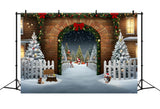 Christmas Santa Village Gate Backdrop BRP8-161